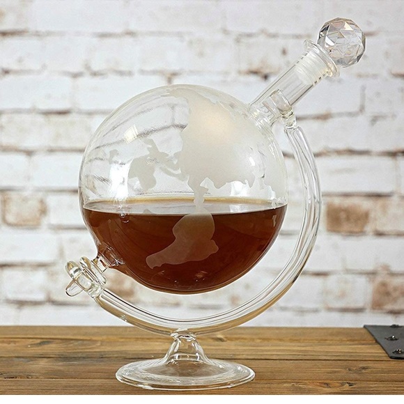 Jeray Mixology Globe Glass Whisky Decanter with Cradle 750ml in box - Picture 6 of 7